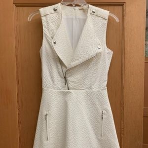 Maje White Biker Inspired Mini Dress